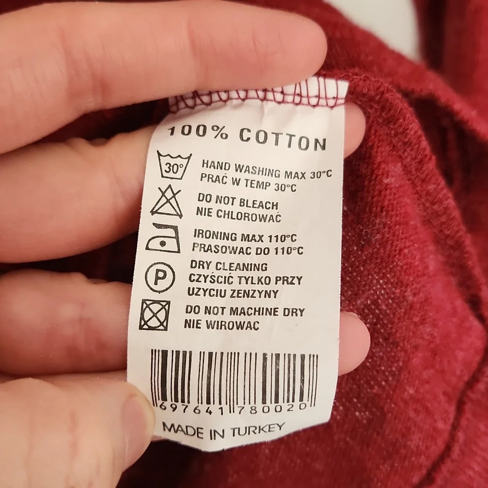 Balmain Paris Mens Red Cotton Sweater Size XL (Fits Smaller Medium)
